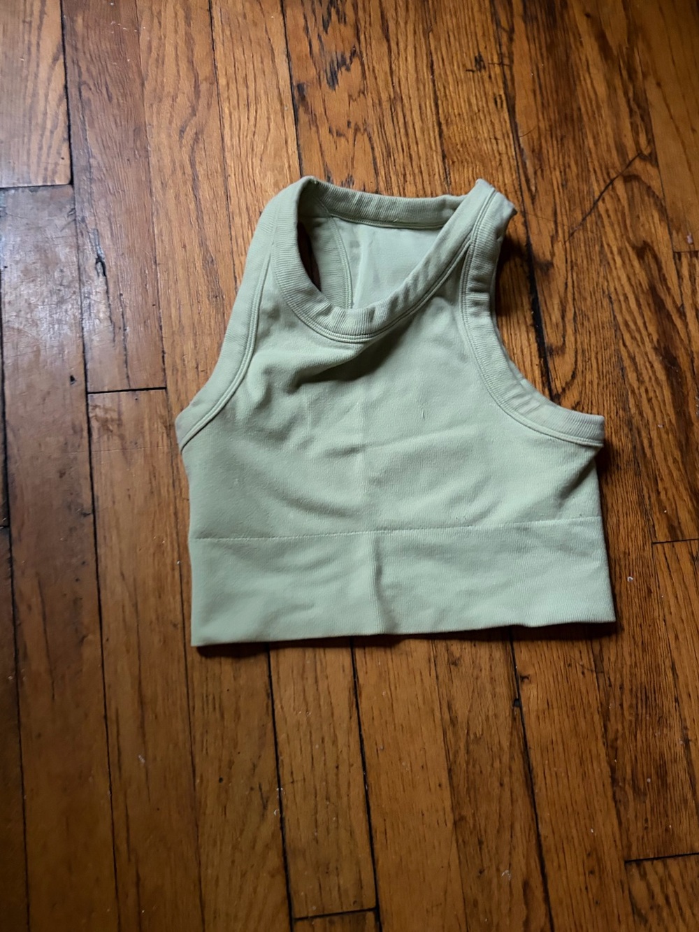 ALO Yoga Sage Green Ribbed Crop Tank